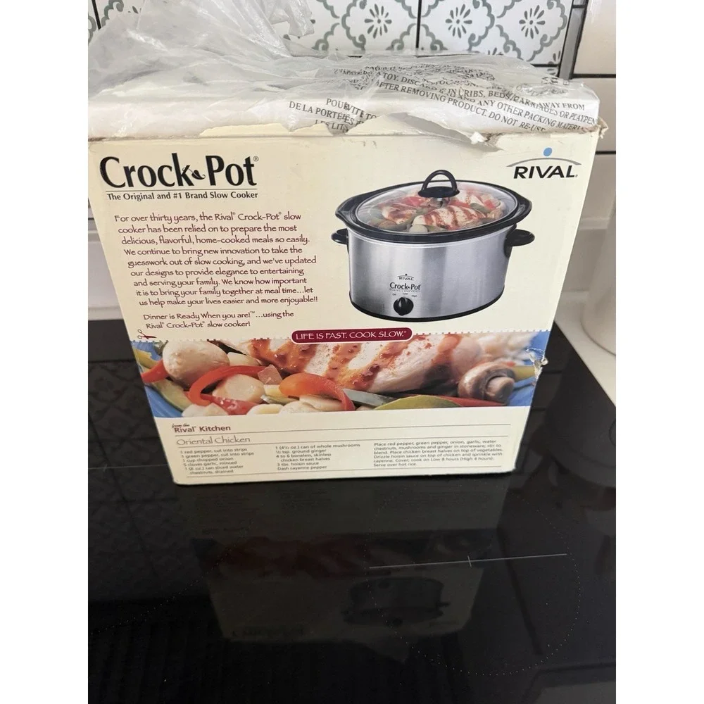 Rival Crock Pot Stoneware Slow Cooker Original 4 Quarts Ideal 3 To 4 People 3040